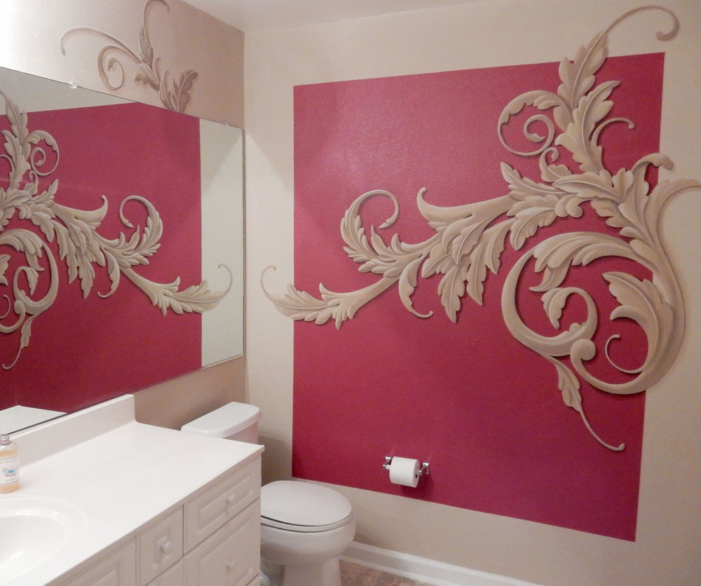 Acanthus inspired powder room