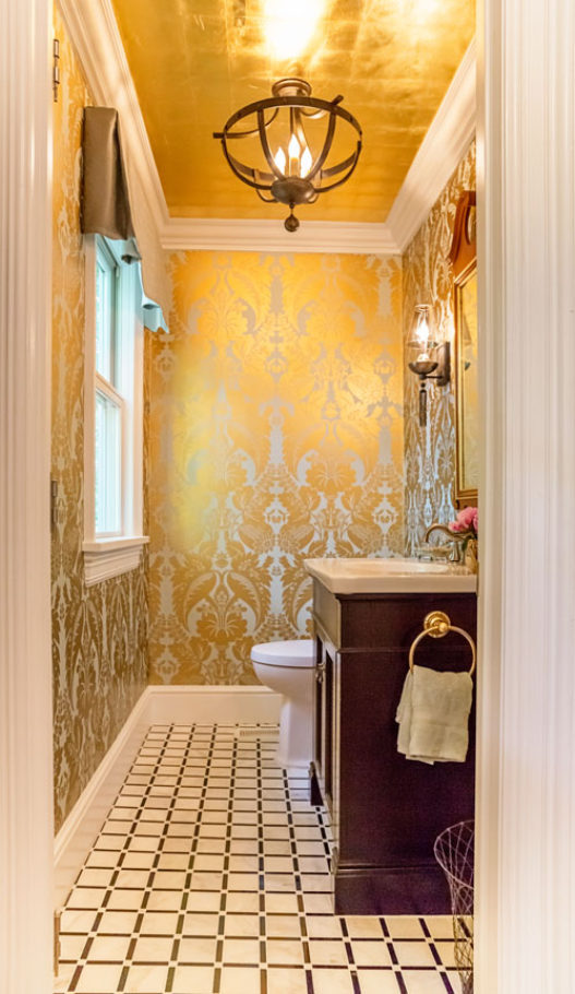 Gold Leaf bathroom on Property Brothers