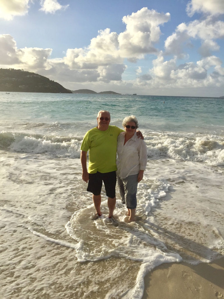 Hans and Sharon on a beautiful beach