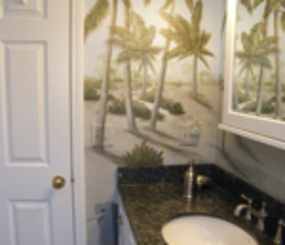 Bath with palm trees