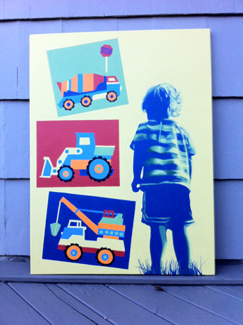 Boy and trucks