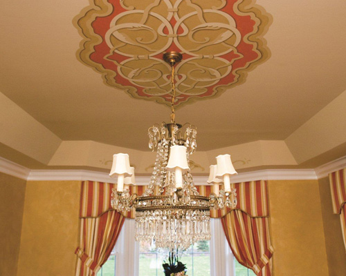 Yellow with ceiling medallion