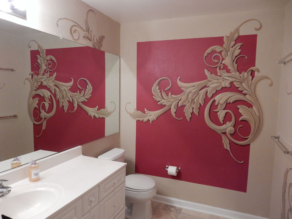 Finished powder room