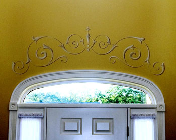 Tracery adorns front door