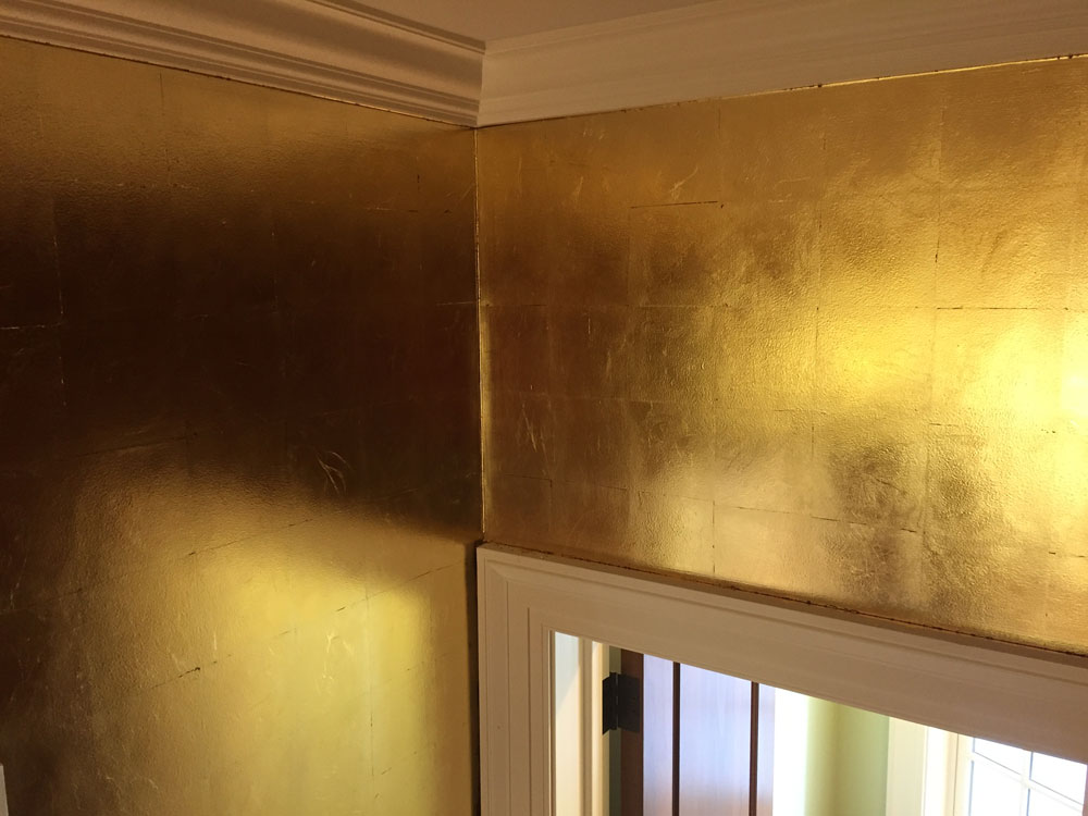 Gold leaf on wall