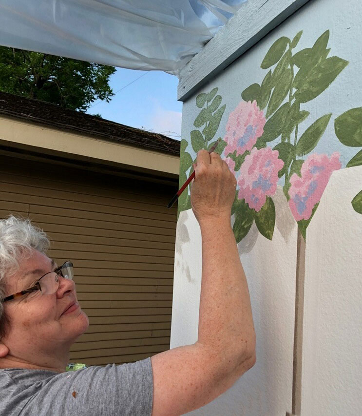 Sharon painting hydrangea