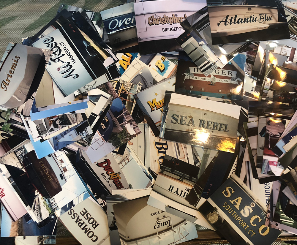 Collage of boat names by Sharon