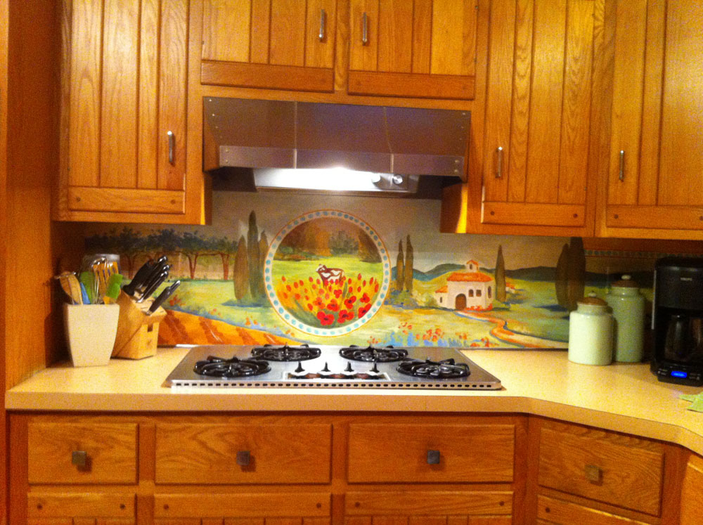 Farm painted backsplash