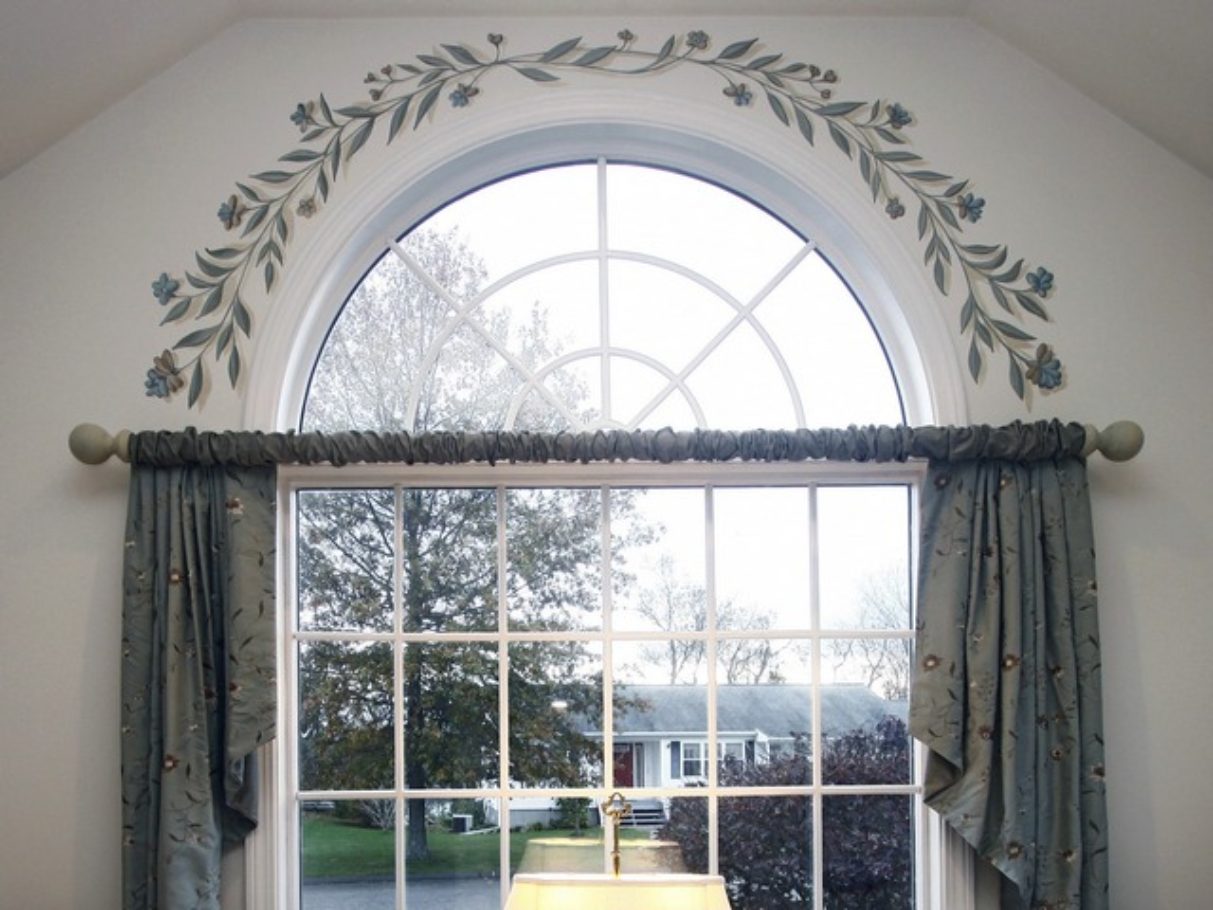 Window with floral border