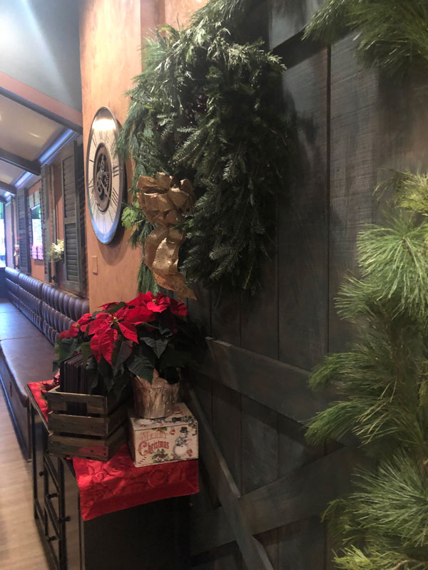 Barn door with decorations