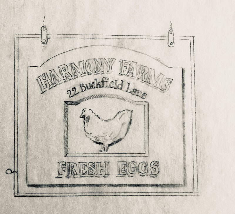 Sharon's sketch of the new sign