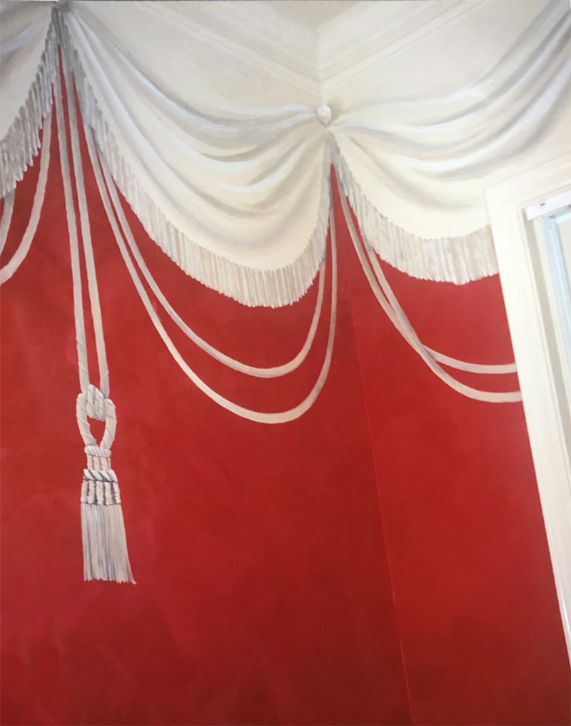 Lusterstone used for red curtain