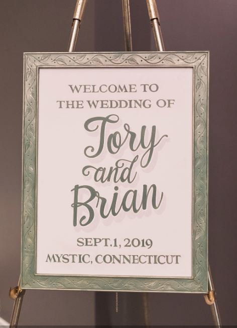 Welcome to our wedding sign in lobby