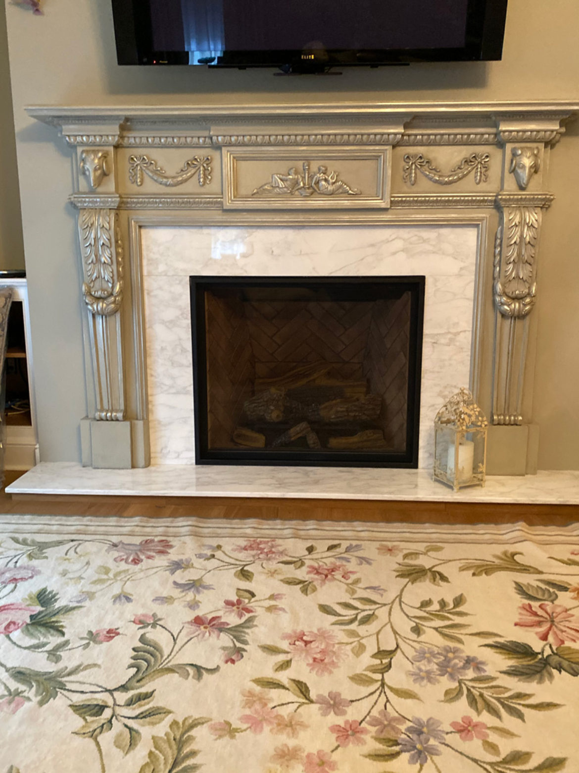 Finished fireplace