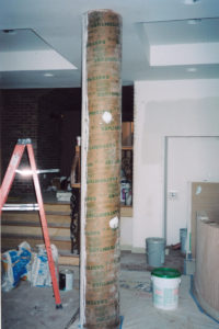 Column wrapped in sono tube