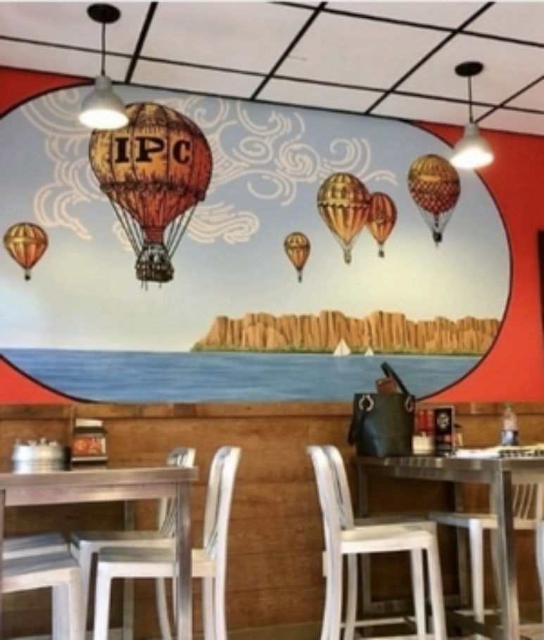 Air Balloon Mural in restaurant