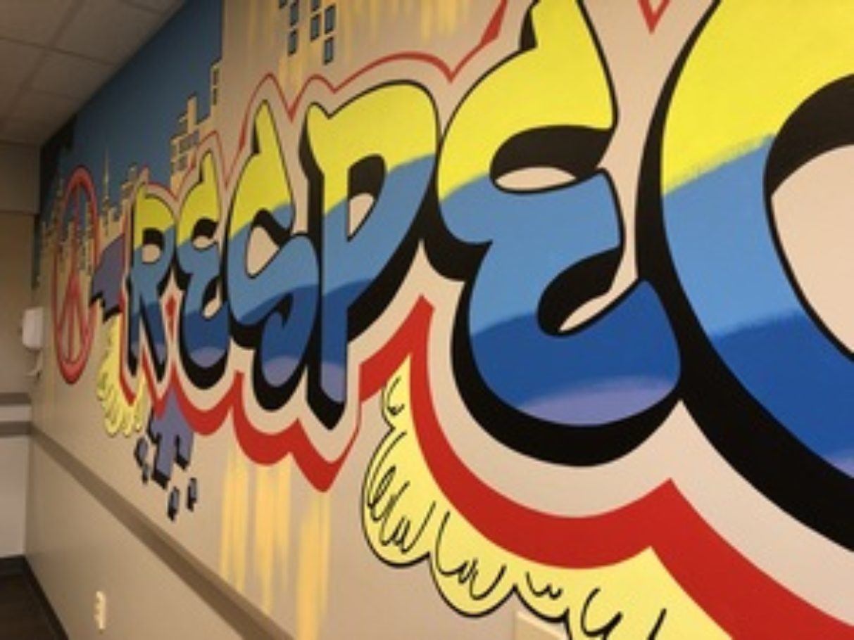 Fun grafitti lettering in doctors office
