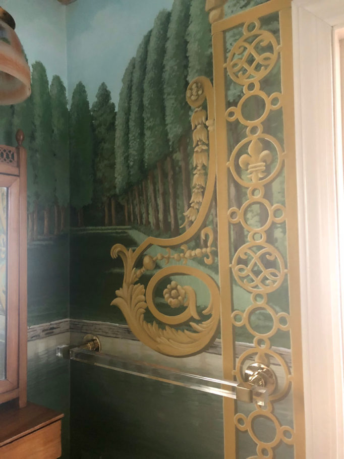 Scrollwork in powder room