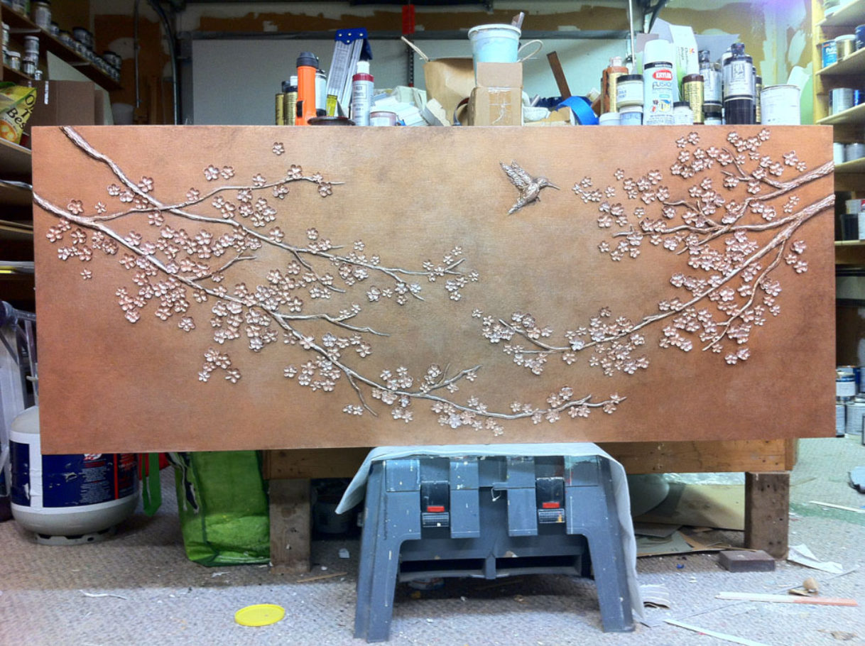 Cherry Blossoms bas relief