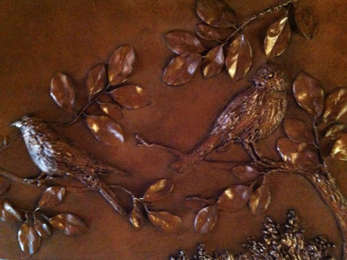 Bas Relief hummingbird and branches
