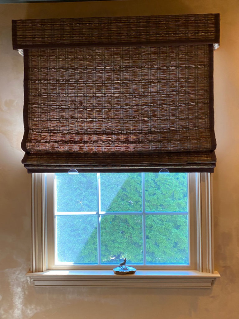 Woven grass window shade