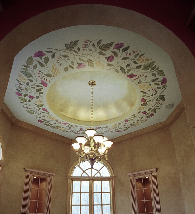 Hand painted flowers on dome