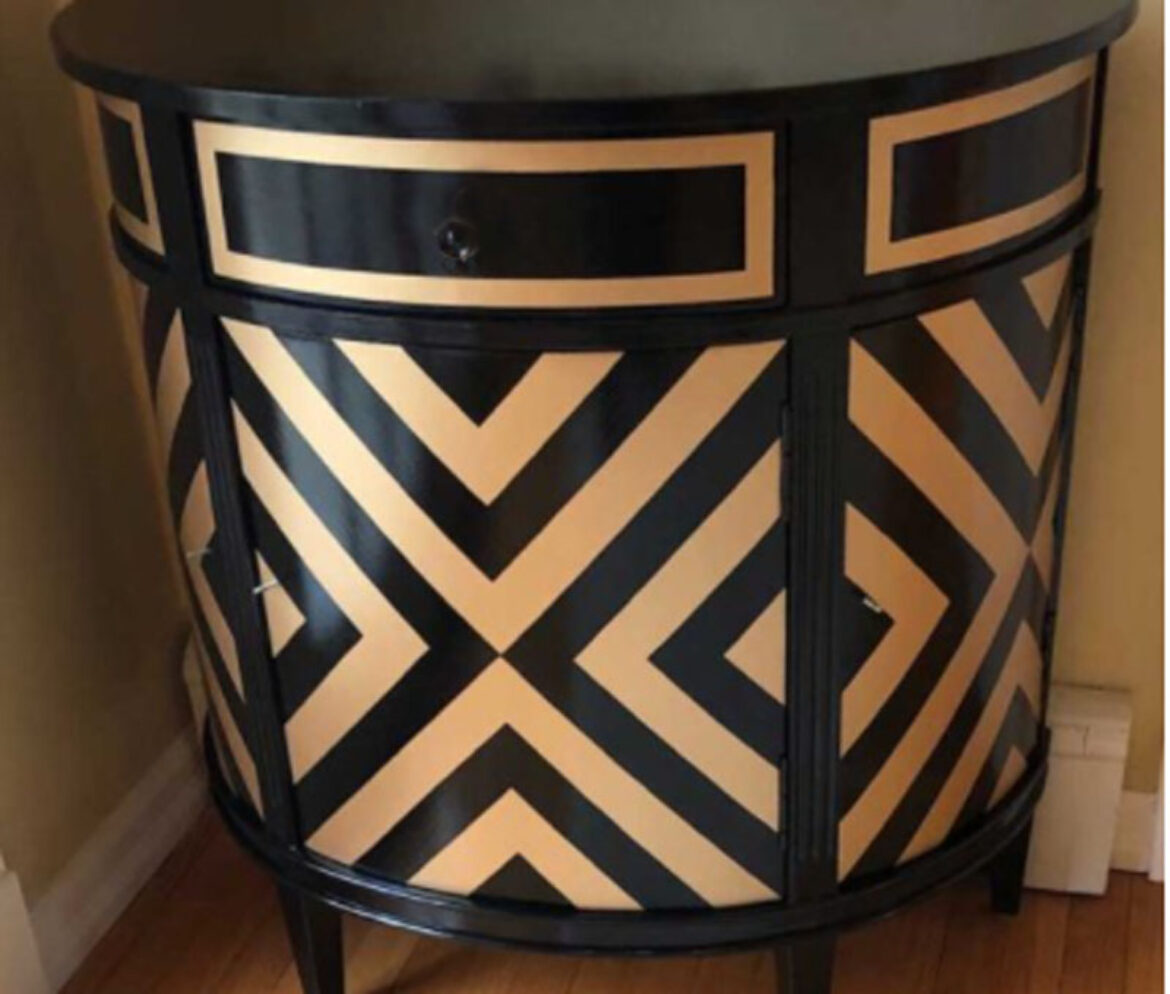 Art deco black and gold