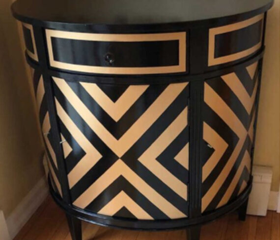 Art deco black and gold