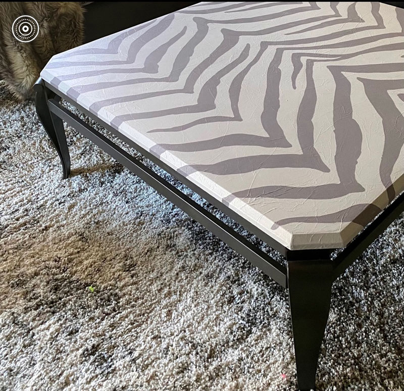 Coffee Table with Zebra Stripe
