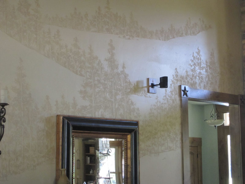 Sepia tree mural