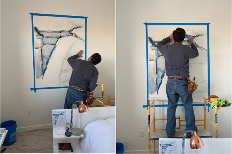 Hanging the canvas