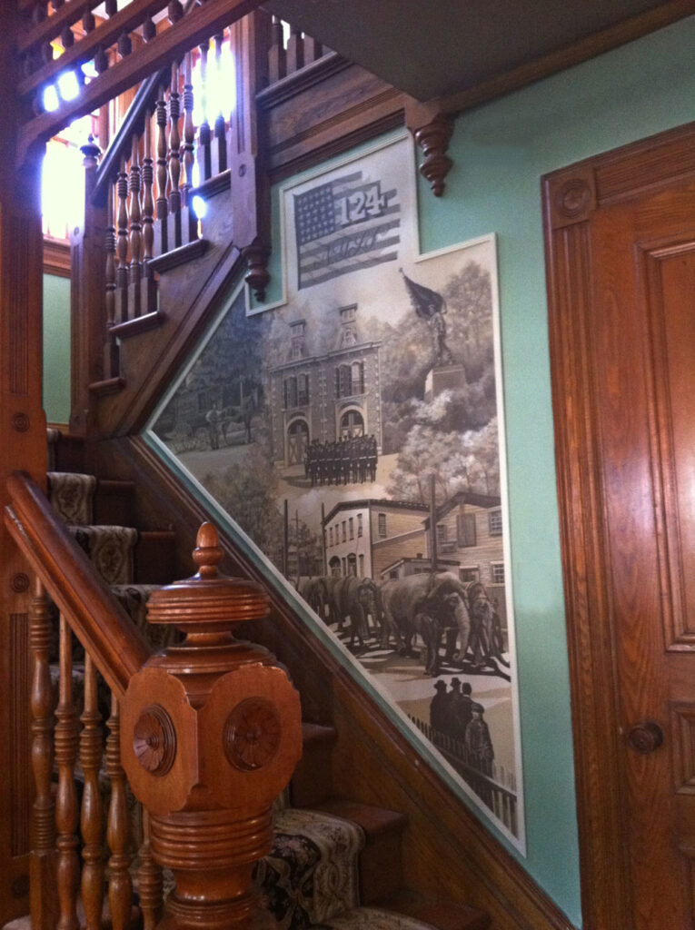 Historical mural on stairs part 1