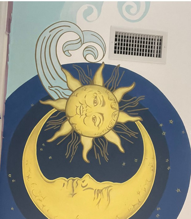 Sun and Moon with beginning clouds