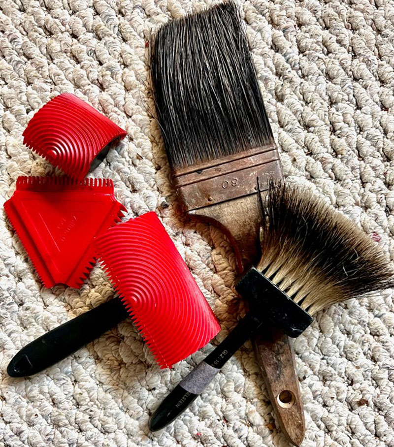 My tools - rockers and flogger and badger