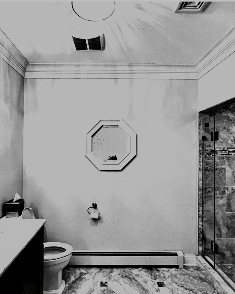 Original bathroom in black and white photograpy