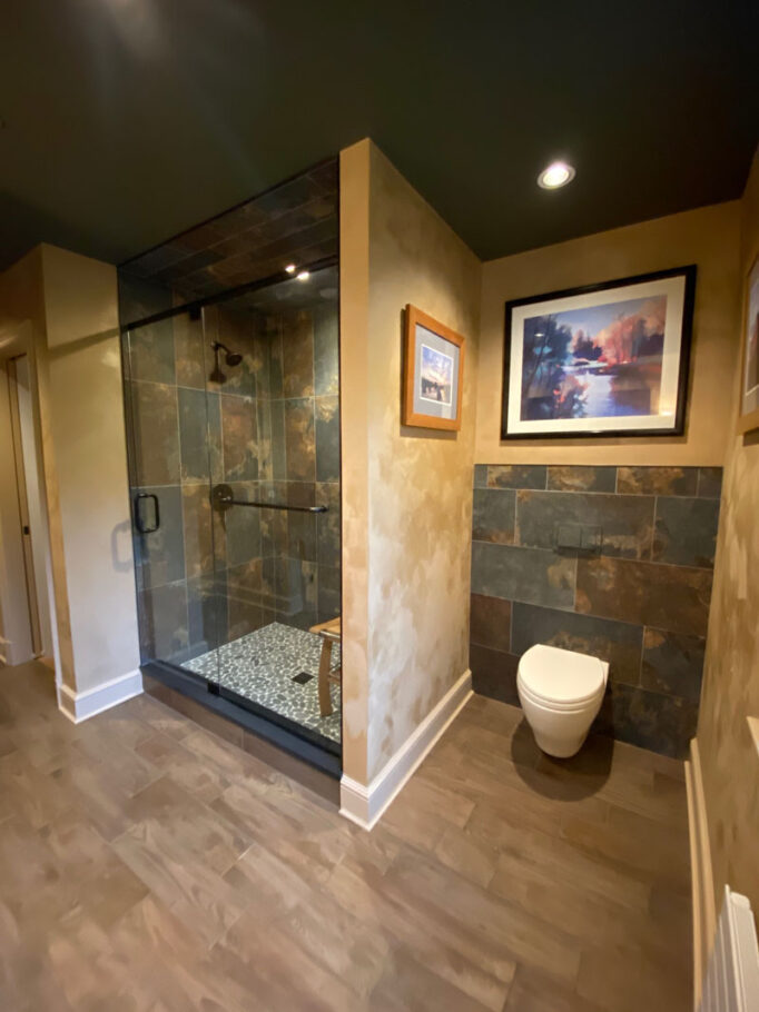 Shower and toilet view