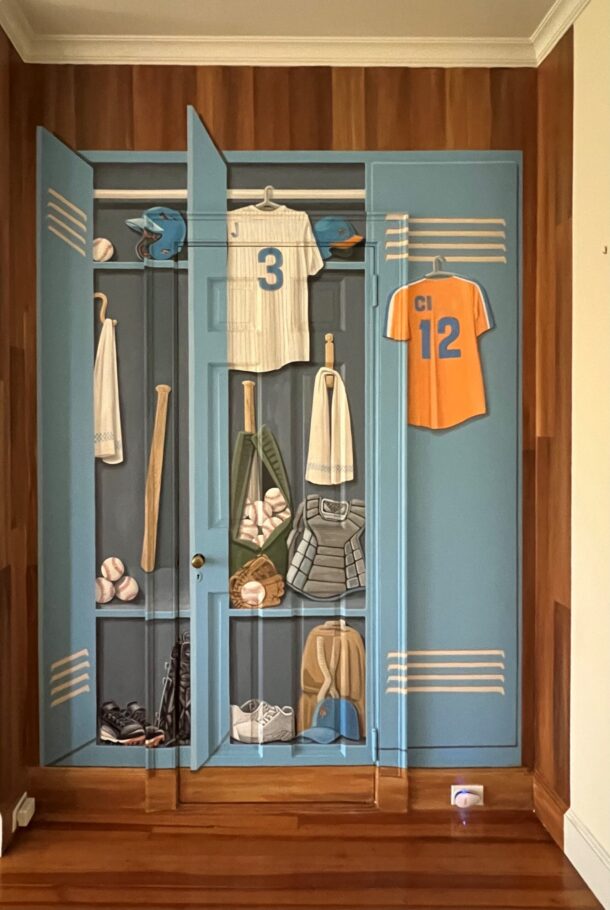 Wall mural of locker room