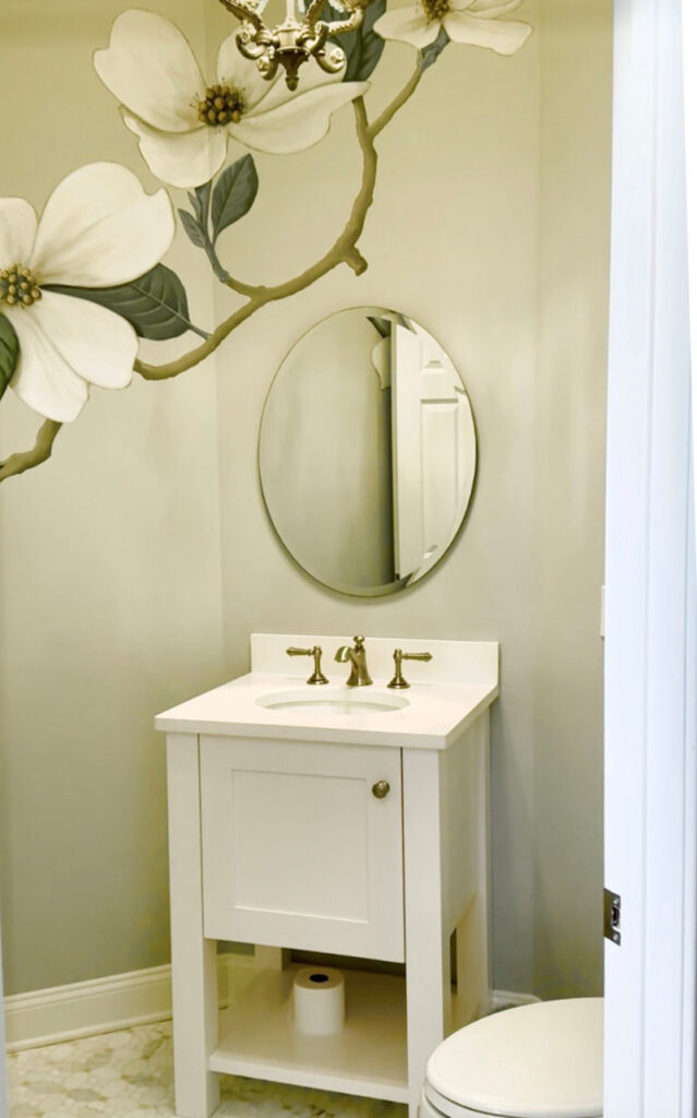 The finished powder room