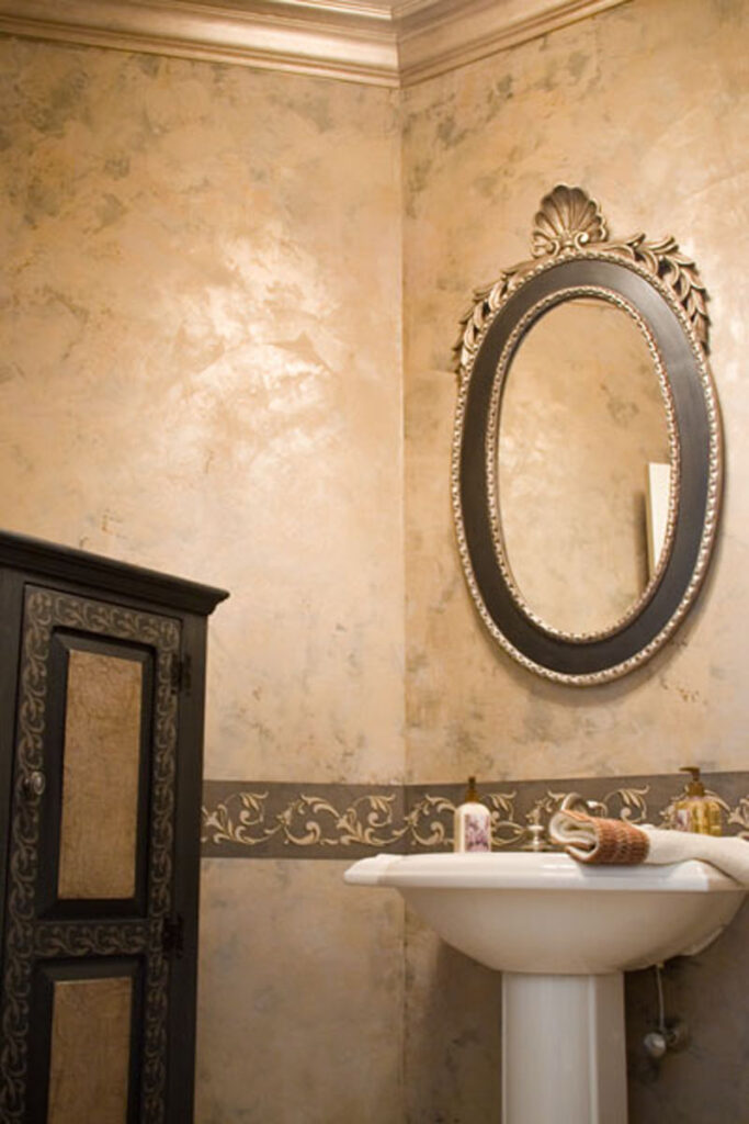The existing powder room